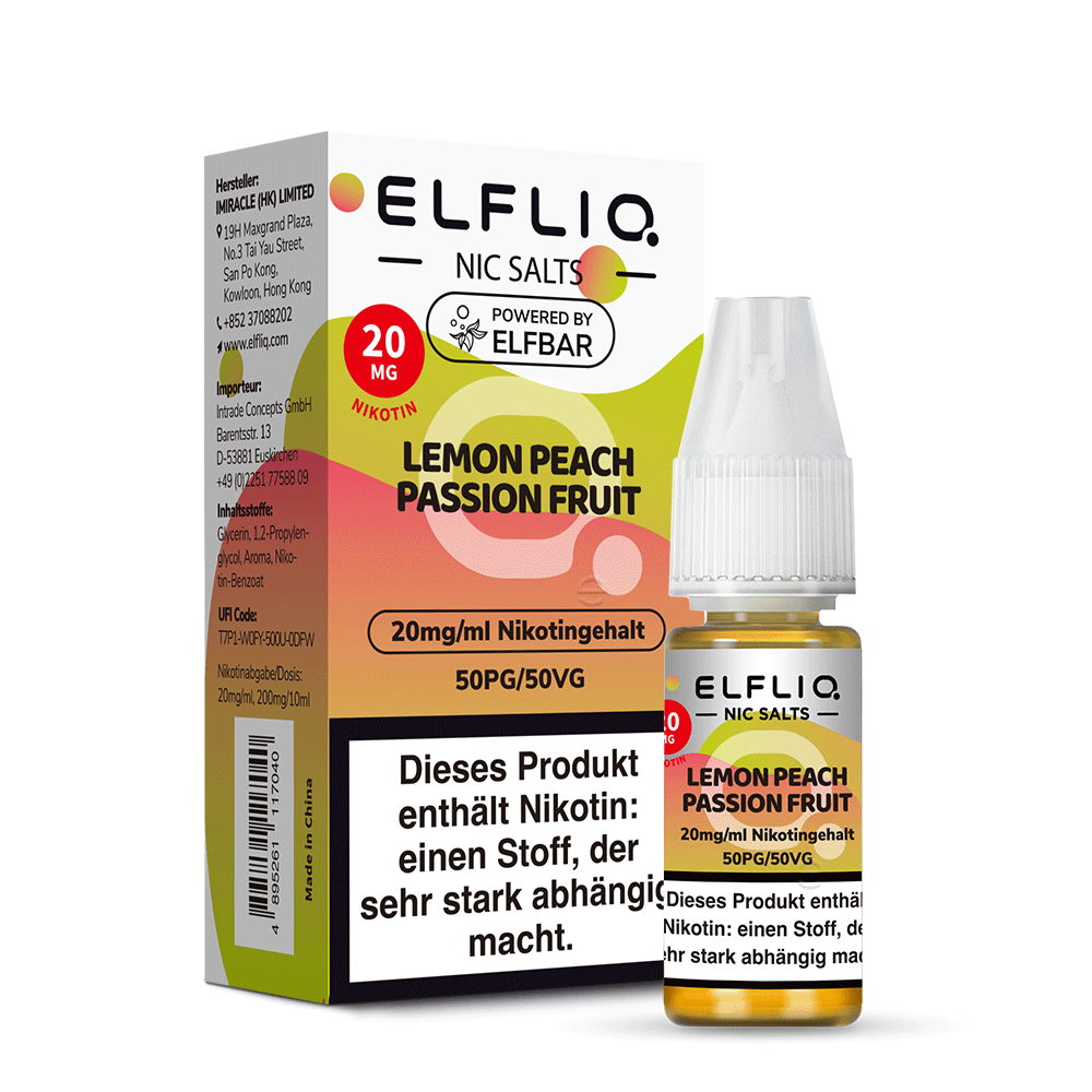ELFLIQ Lemon Peach Passion Fruit Nikotinsalz Liquid - 20 mg/ml