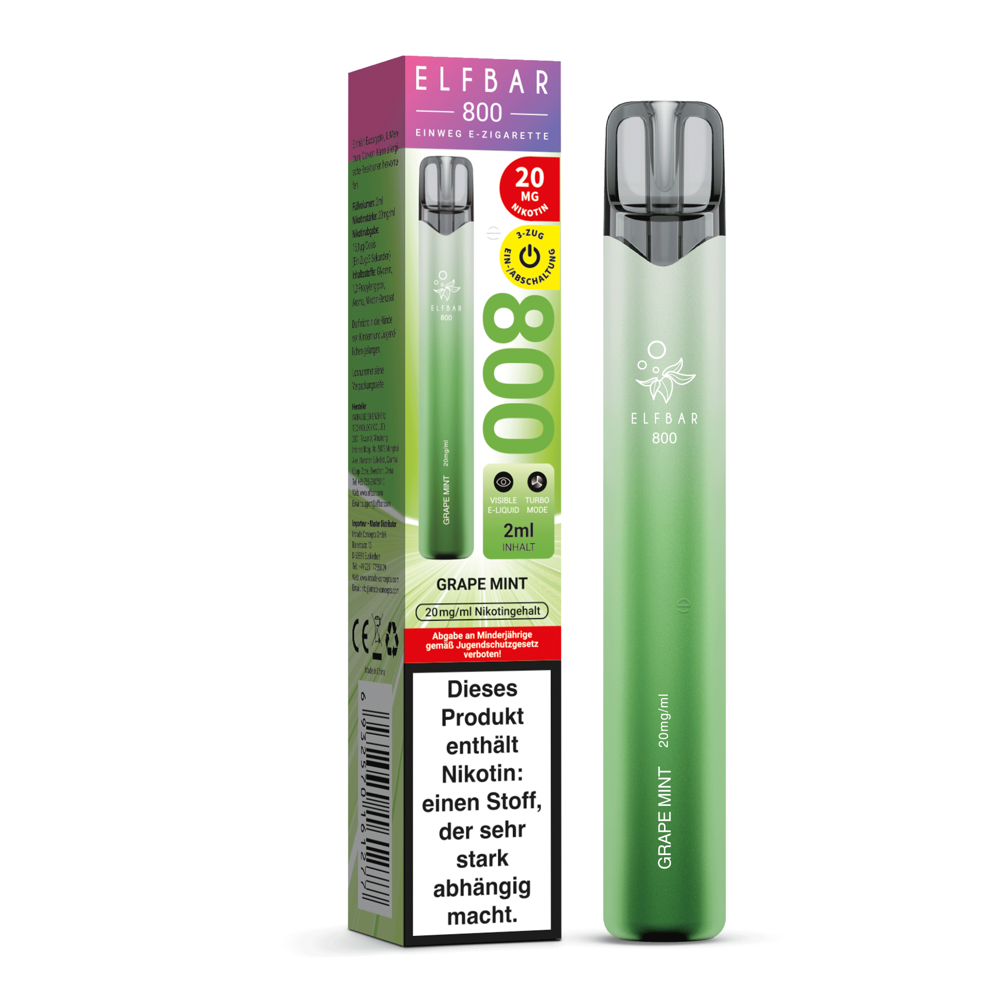 ELFBAR 800 Grape Mint - 20 mg/ml