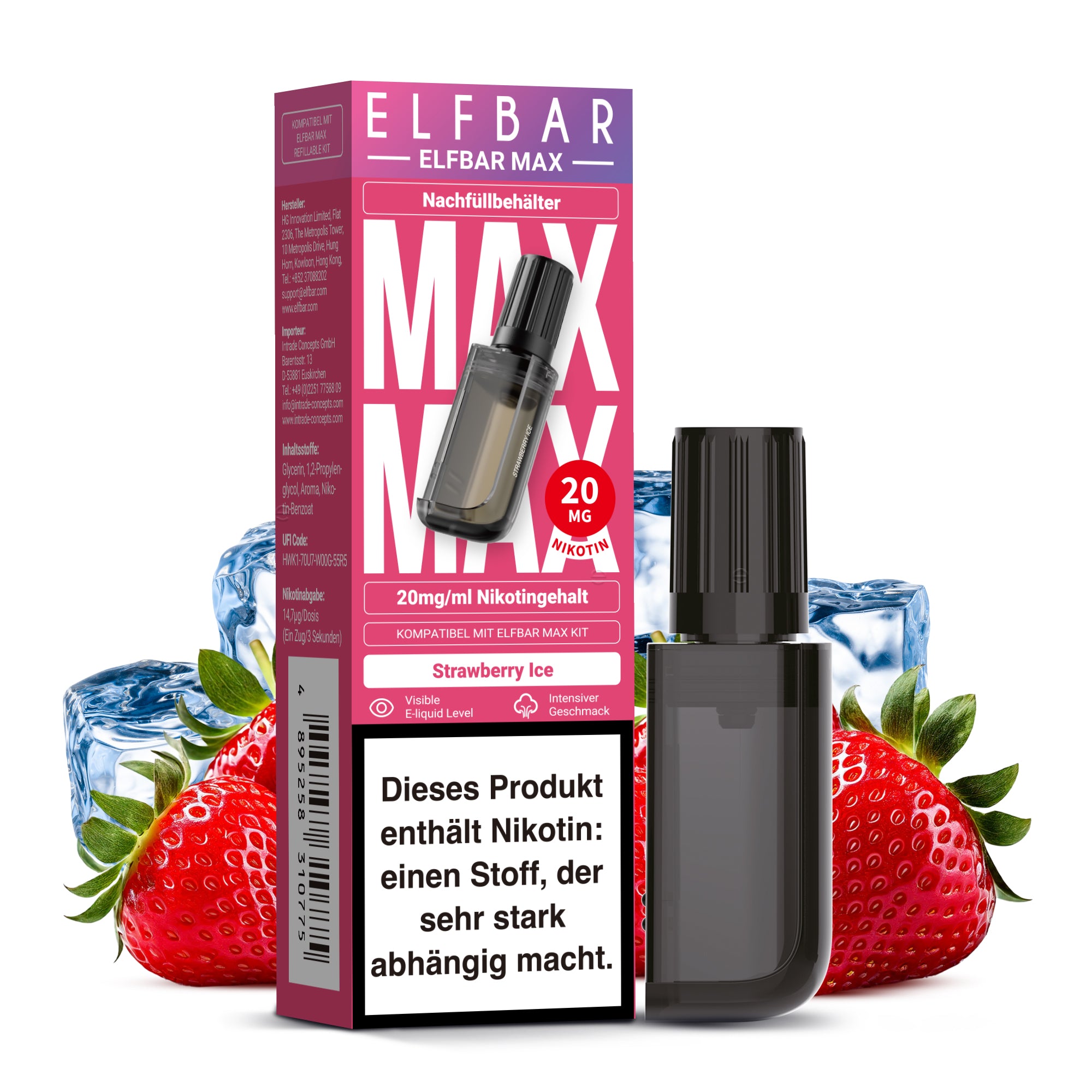ELF BAR MAX Strawberry Ice Nachfüllbehälter Pod - 10 ml