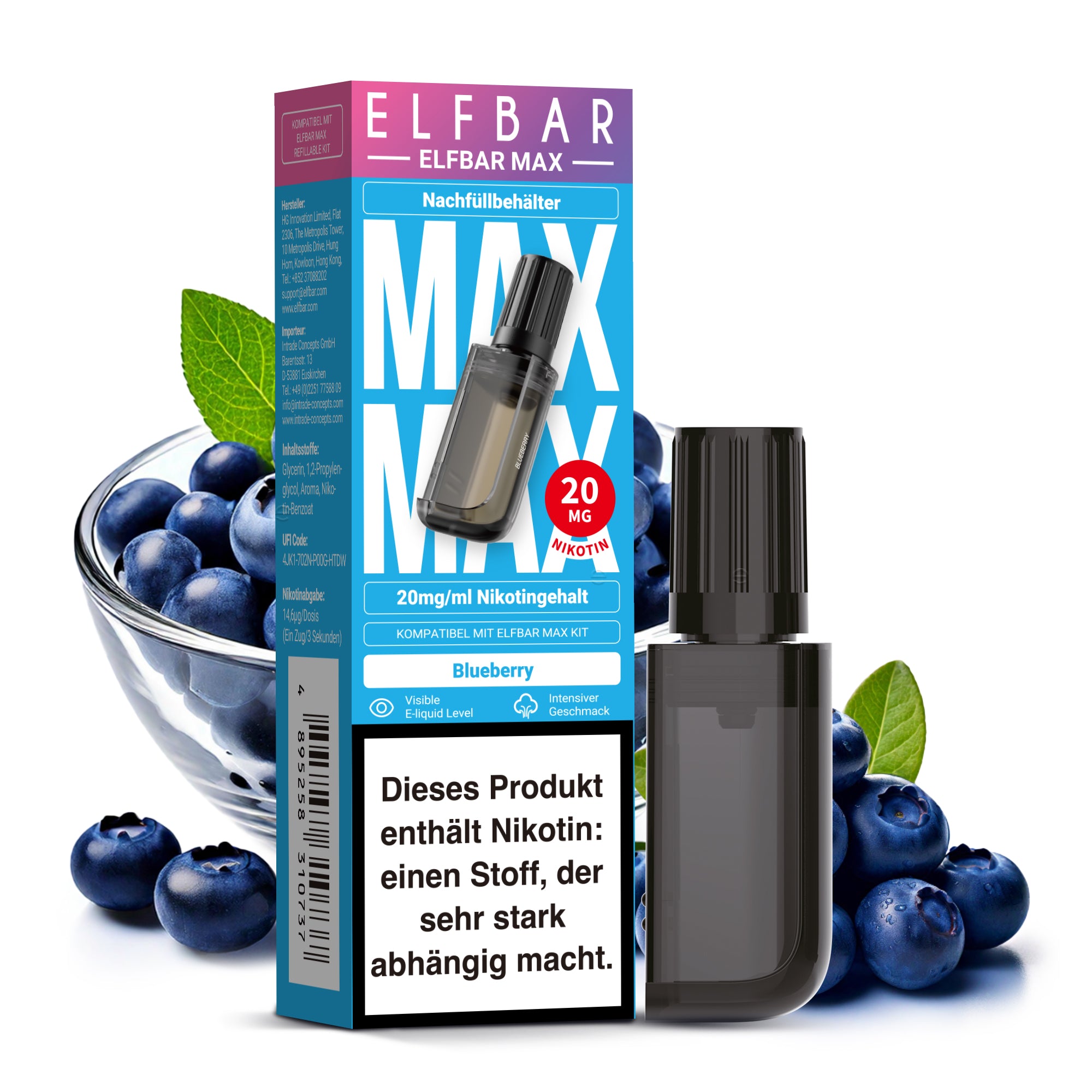 ELF BAR MAX Blueberry Nachfüllbehälter Pod - 10 ml