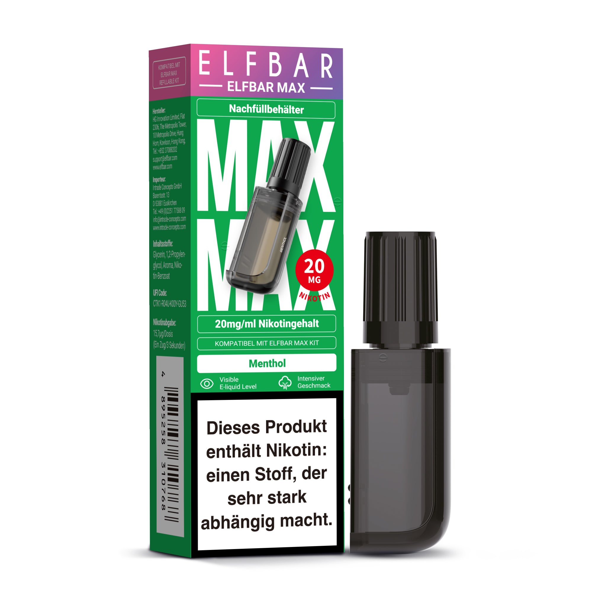ELFBAR MAX Nachfüllbehälter Menthol - 20 mg/ml