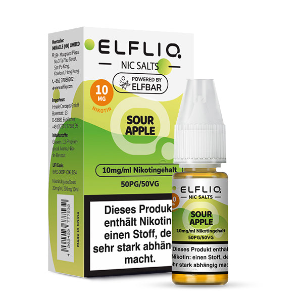 ELFLIQ Sour Apple Nikotinsalz Liquid - 10 mg/ml