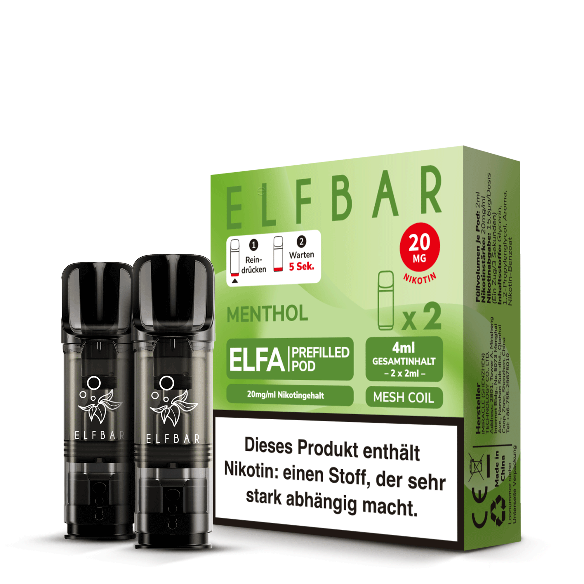 ELFA Prefilled Pod Menthol - 20 mg/ml