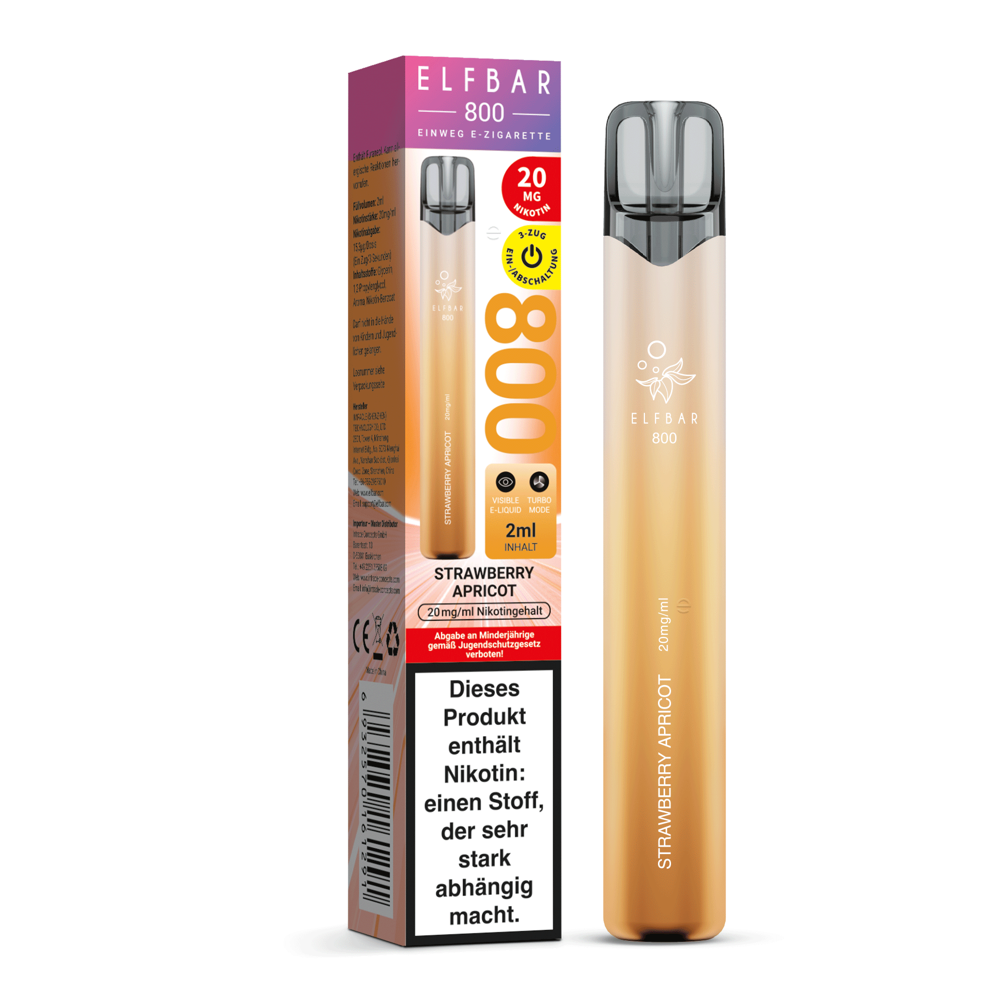 ELFBAR 800 Strawberry Apricot - 20 mg/ml