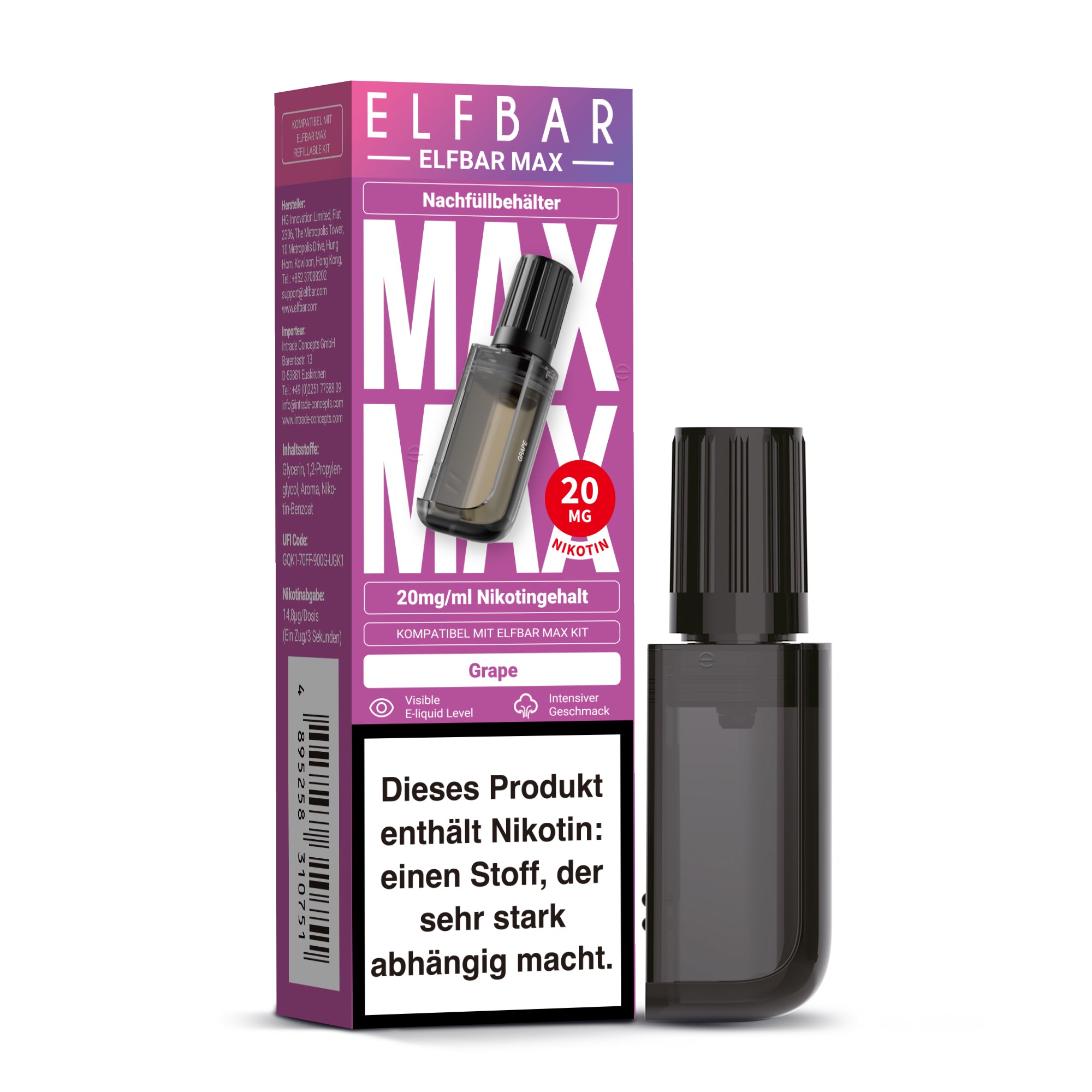 ELFBAR MAX Nachfüllbehälter Grape - 20 mg/ml