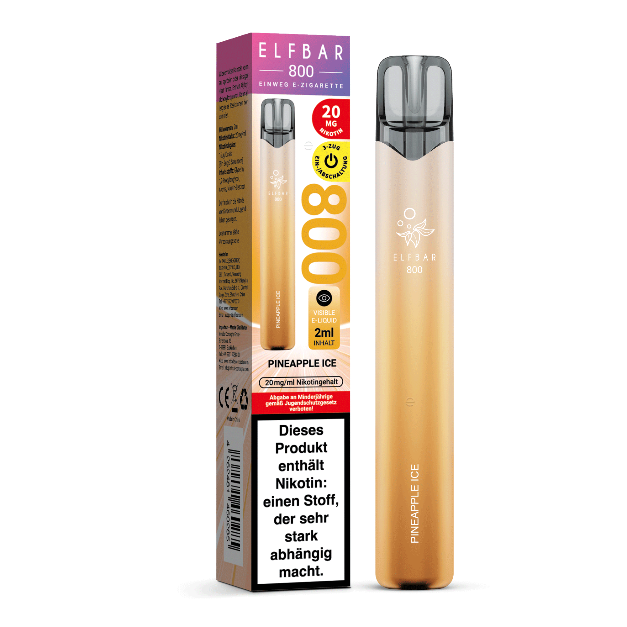 ELFBAR 800 Pineapple Ice - 20 mg/ml