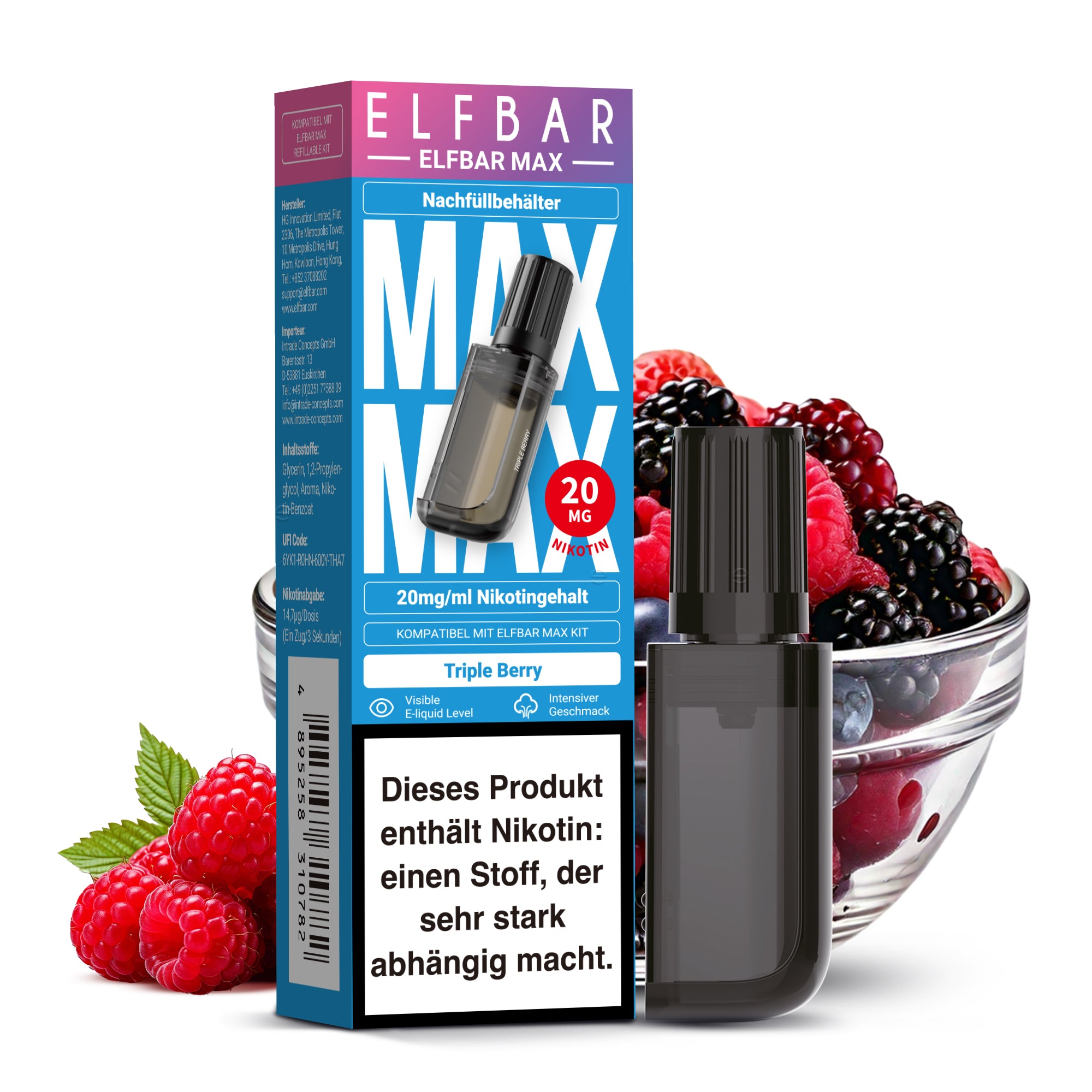 ELF BAR MAX Triple Berry Nachfüllbehälter Pod - 10 ml