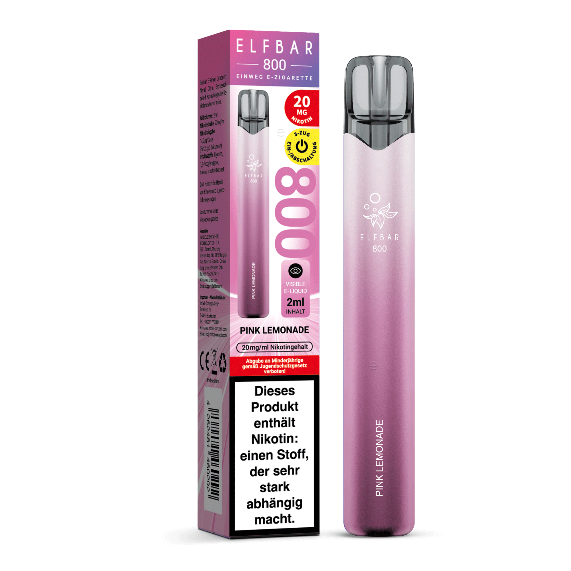 ELFBAR 800 Pink Lemonade - 20 mg/ml