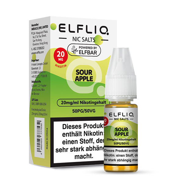 ELFLIQ Sour Apple Nikotinsalz Liquid - 20 mg/ml