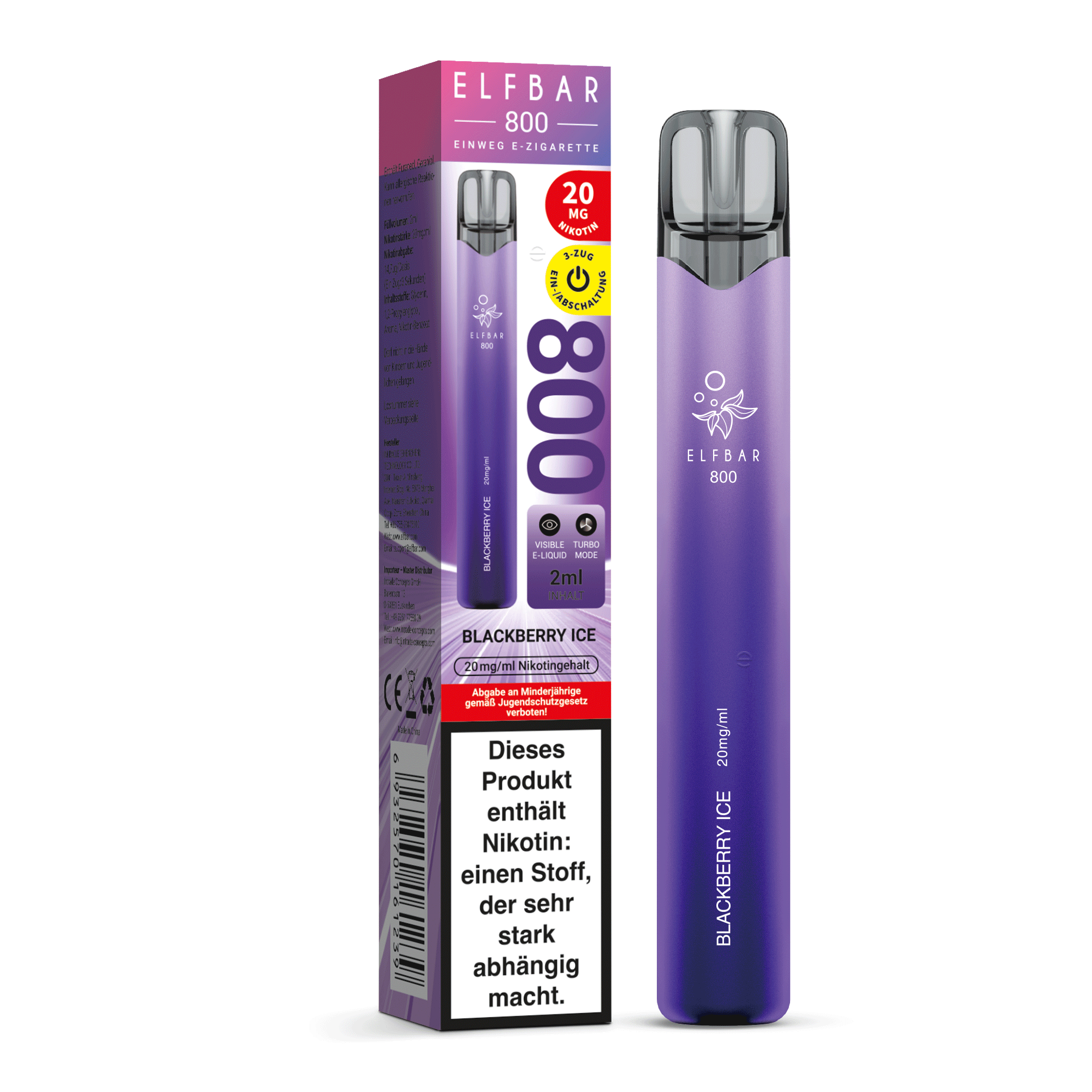ELFBAR 800 Blackberry Ice - 20 mg/ml