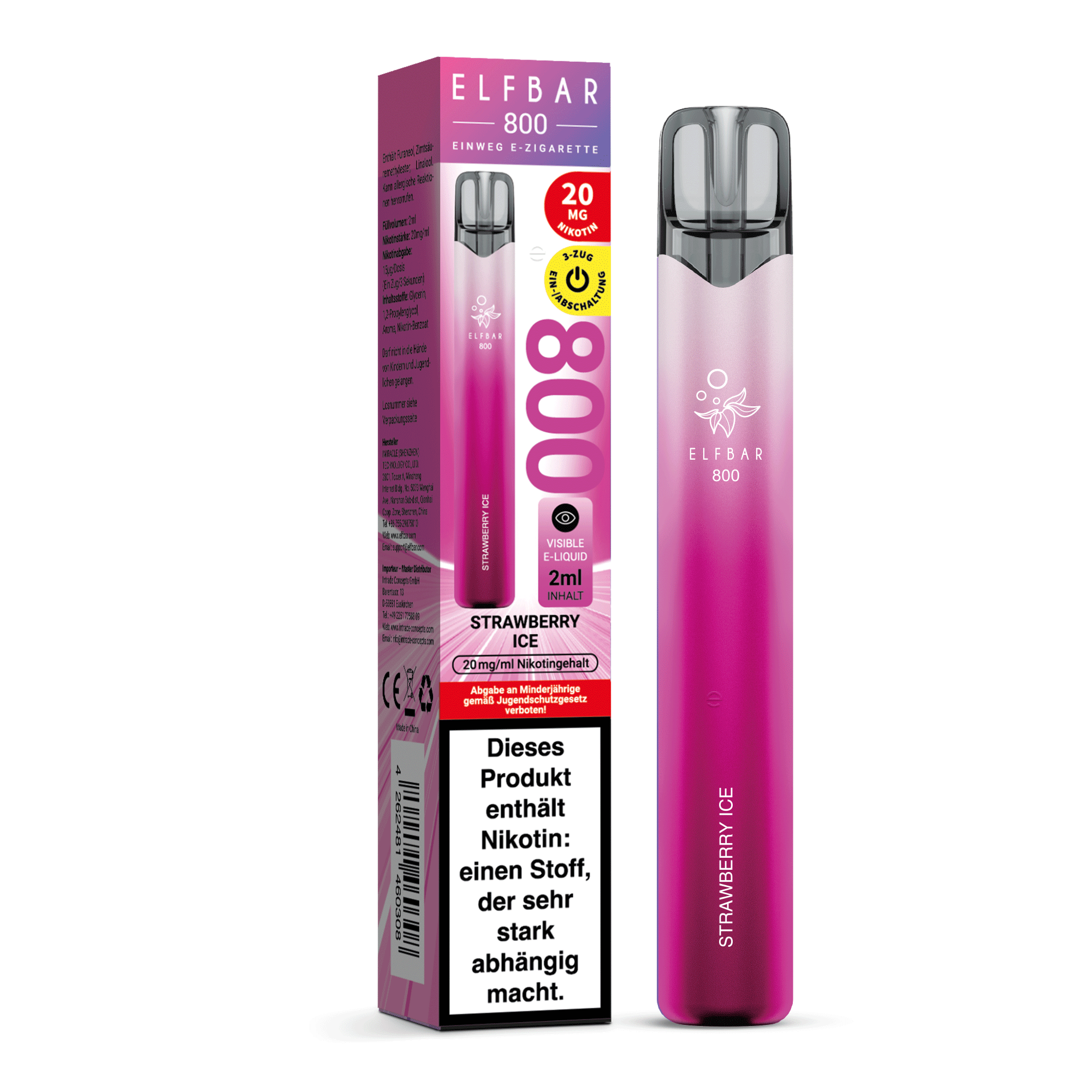 ELFBAR 800 Strawberry Ice - 20 mg/ml