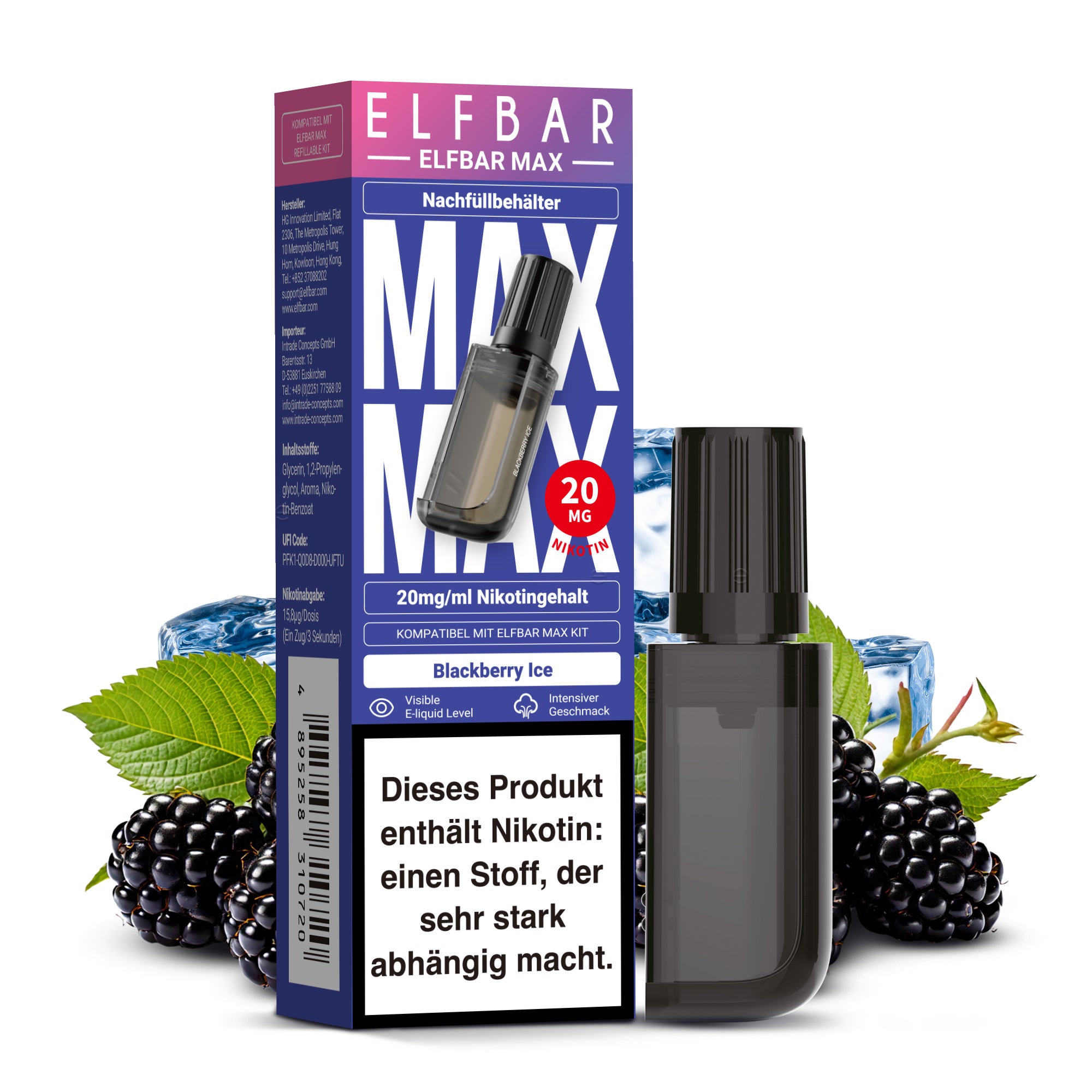ELF BAR MAX Blackberry Ice Nachfüllbehälter Pod - 10 ml